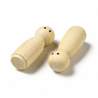 Unfinished Wooden Peg Dolls Display Decorations WOOD-E015-01G-1