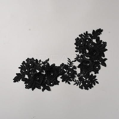 Polyester with Rhinestone Iron on/Sew On Patches PATC-WH20002-02A-1