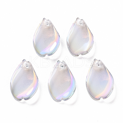 Transparent Spray Painted Glass Pendants GLAA-S190-014B-01-1