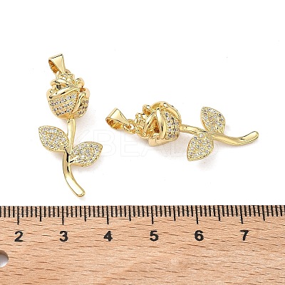 Brass Micro Pave Clear Cubic Zirconia Pendants KK-F930-12G-1