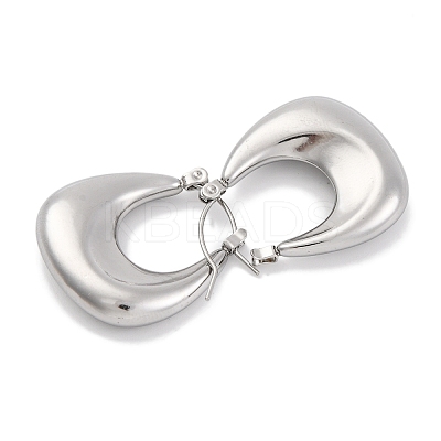 Non-Tarnish Teardrop 304 Stainless Steel Hoop Earring EJEW-H013-09P-1