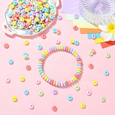 700Pcs 7 Colors UV Plating Opaque Acrylic Beads MACR-YW0004-82-1