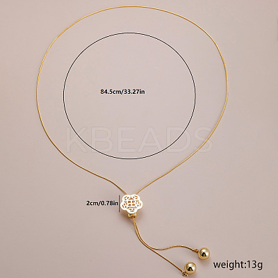 Elegant Hollow Flower Y-Shaped Chain Pendant Lariat Necklaces for Autumn/Winter RX2303-4-1