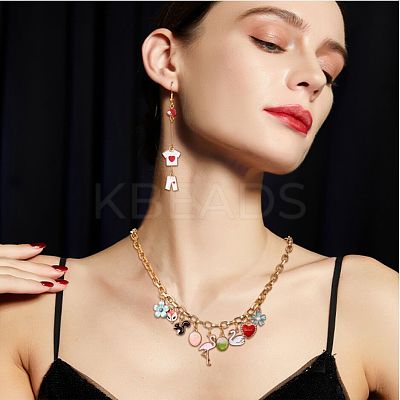 300 Pieces Wholesale Bulk Lots Jewelry Making Charms Pendant Mixed Shapes Alloy Enamel Charms for Jewelry Necklace Earring Making Crafts JX155A-1