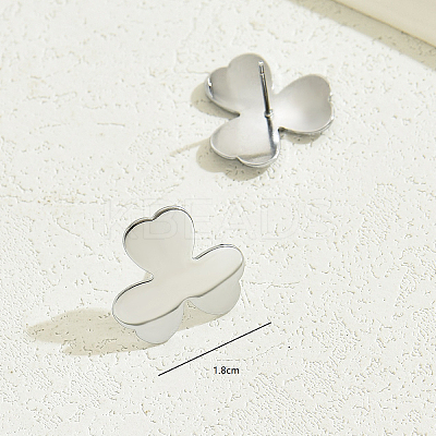 Fashionable 201 Stainless Steel Clover Stud Earrings OT0775-1