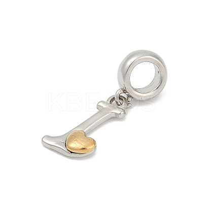 Brass European Dangle Charms KK-Z097-01I-GP-1