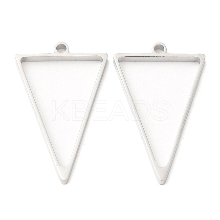 Non-Tarnish 304 Stainless Steel Open Back Bezel Triangle Pendants STAS-Z040-10P-1