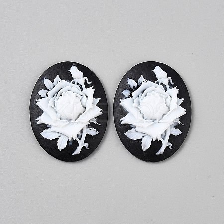 Resin Cabochons CRES-WH0018-02B-1