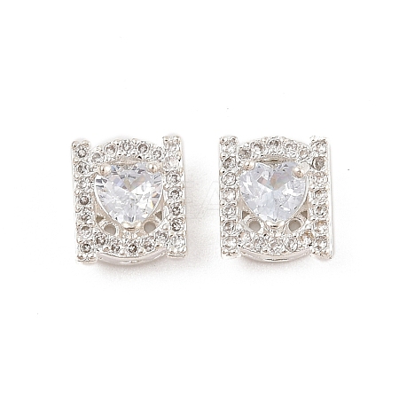 Rack Plating Brass Micro Pave Cubic Zirconia Beads KK-F879-07S-1