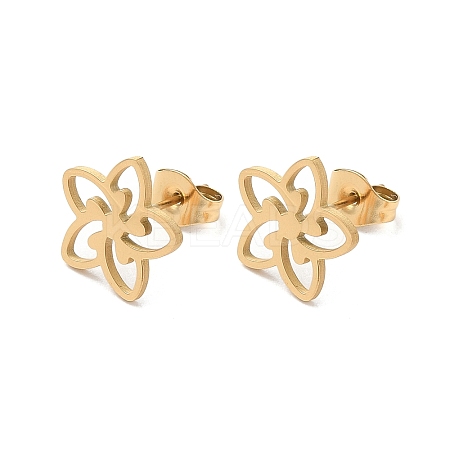 304 Stainless Steel Stud Earrings EJEW-K285-07G-1