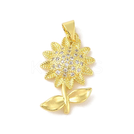 Rack Plating Brass Micro Pave Cubic Zirconia Pendants KK-S380-29G-01-1