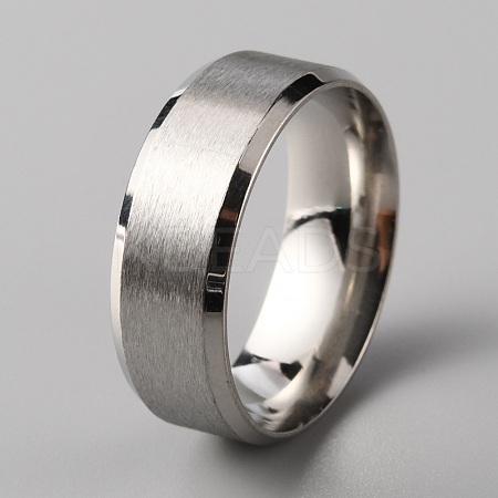 201 Stainless Steel Plain Band Ring for Men Women RJEW-WH0010-06F-MP-1