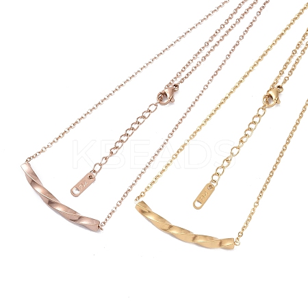 Ion Plating(IP) 304 Stainless Steel Cable Chain Necklaces NJEW-G081-05-1