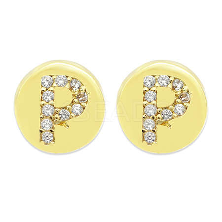 Brass Micro Pave Clear Cubic Zirconia Beads KK-T030-LA843-PX3-1