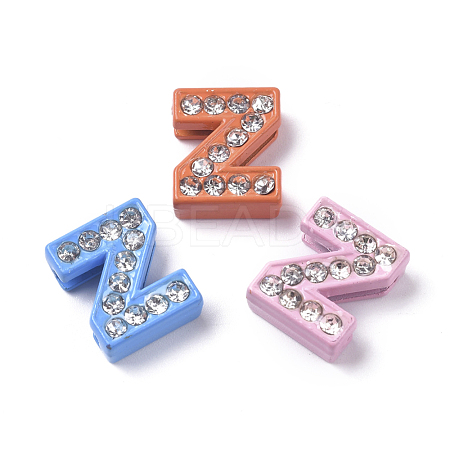 Alloy Rhinestone Slide Charms PALLOY-WH0070-22Z-1