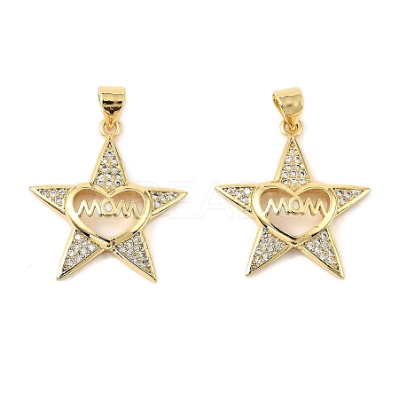 Mother's Day Brass Micro Pave Cubic Zirconia Pendants KK-M324-02G-G-1