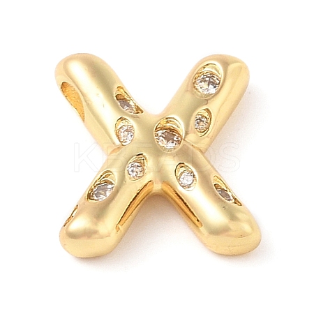 Brass Micro Pave Clear Cubic Zirconia Pendant KK-Z046-01G-X-1