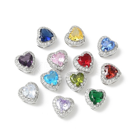Brass Birthstone Beads KK-D372-01P-1