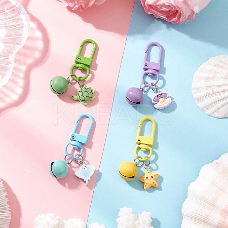 4Pcs 4 Colors Ocean Resin Pendant Decoration HJEW-JM03868-1