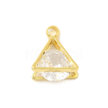 Real 18K Gold Plated Rack Plating Brass Micro Pave Cubic Zirconia Pendants Charms KK-S396-05D-1