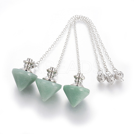Natural Green Aventurine Cone Dowsing Pendulums G-G771-D07-1