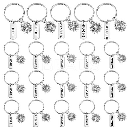 Tibetan Style Alloy Keychains KEYC-HY00013-1