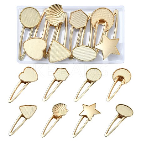 8Pcs 8 Styles Alloy Alligator Hair Clip Finding PHAR-CJ0001-03-1