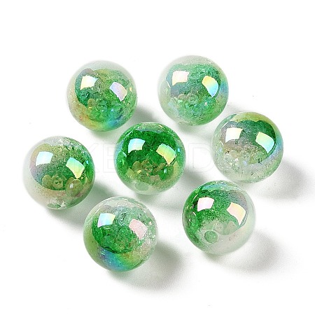 UV Plating Opaque Crackle Two-tone Acrylic Beads MACR-C032-01J-1