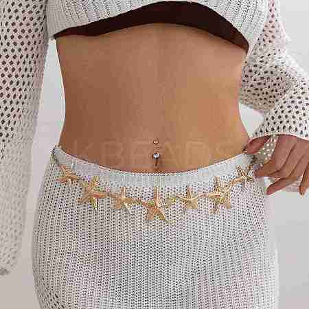 Alloy Starfish Chain Belts for Women LS-NJEW-B120-02-1