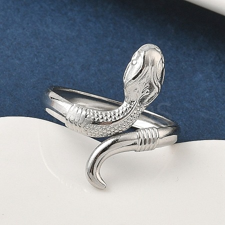 304 Stainless Steel Open Cuff Rings for Women RJEW-A079-06C-P-1