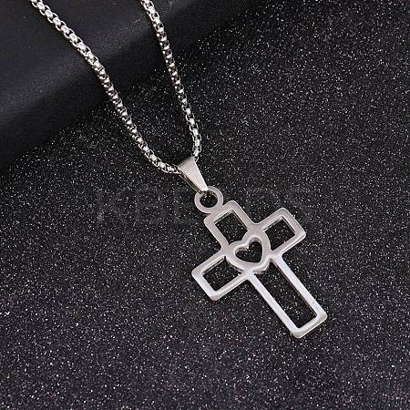 201 Stainless Steel Pendant Necklaces LS-NJEW-D307-02P-D-1