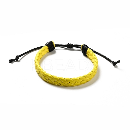PU Imitation Leather Braided Cord Bracelets for Women BJEW-M290-01B-1