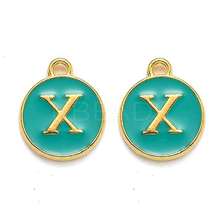 Golden Plated Alloy Enamel Charms ENAM-Q437-15X-1
