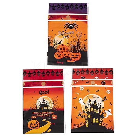 50Pcs Rectangle Halloween Candy Plastic Bags ABAG-U001-01M-1