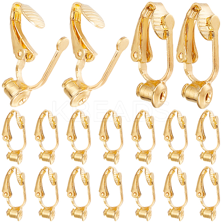 40Pcs Brass Clip-on Earring Converters Findings KK-SC0004-20-1