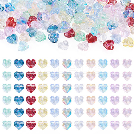 110Pcs 11 Colors Transparent Glass Beads GLAA-TA0004-41-1