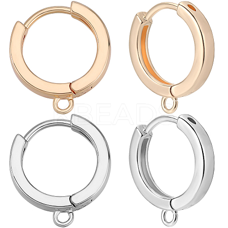 16Pcs 2 Colors Brass Hoop Earrings Findings KK-BBC0013-93-1
