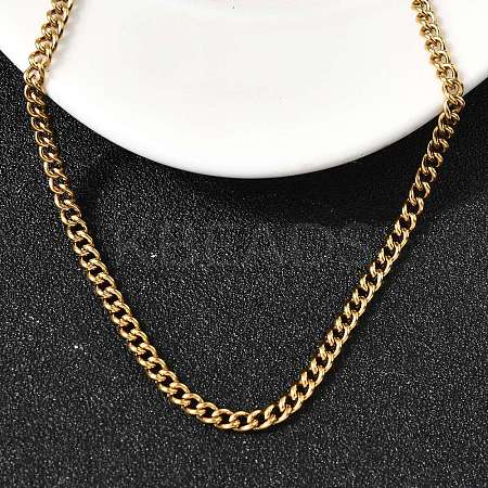 304 Stainless Steel Twisted Chain Necklaces with Spring Ring Clasps for Women NJEW-Z091-08G-1