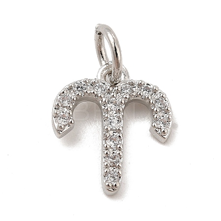Brass Micro Pave Cubic Zirconia Charms KK-E077-02P-08-1
