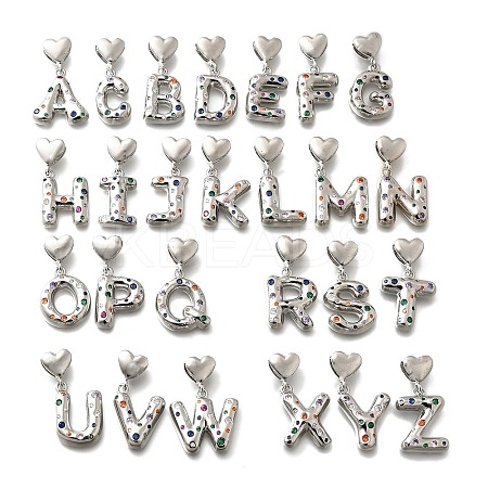 26Pcs Brass Micro Pave Cubic Zirconia Pendants KK-R218-12P-1