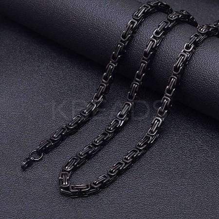 Titanium Steel Byzantine Chain Necklace for Men FS-WG56795-57-1