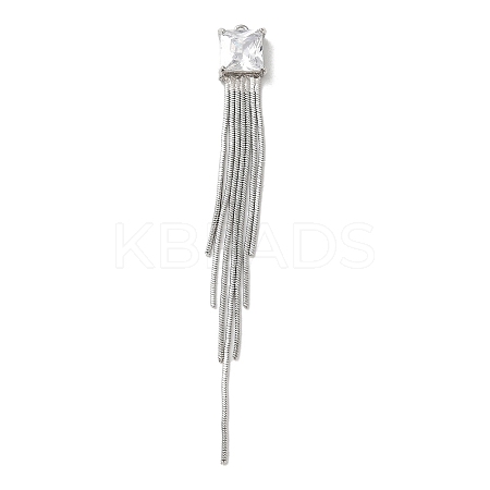 Brass Snake Chain Tassel Big Pendants KK-B079-01P-1