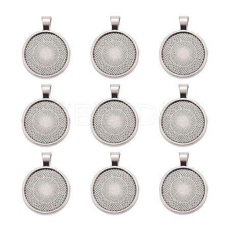 Tibetan Style Alloy Pendant Cabochon Settings TIBE-R295-055AS-FF-1