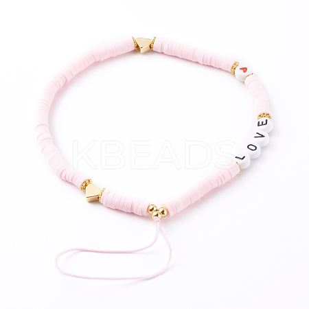Polymer Clay Heishi Beaded Mobile Straps HJEW-JM00464-04-1