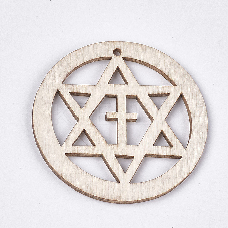 Undyed Wood Big Pendants LS-WOOD-T016-03C-1