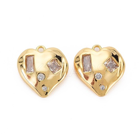 Brass Micro Pave Clear Cubic Zirconia Pendants KK-S360-146-NR-1
