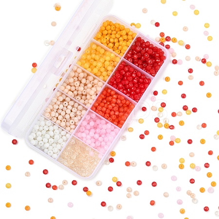 1500Pcs 10 Styles Imitation Jade Glass Beads DGLA-YW0001-42-1