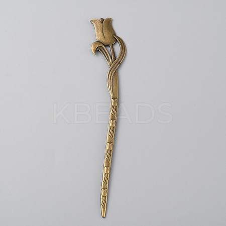 Alloy Rose Hair Sticks MRMJ-WH0077-100N-AB-1