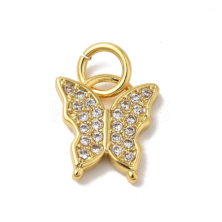 Brass Micro Pave Cubic Zirconia Pendants KK-H487-14G-1