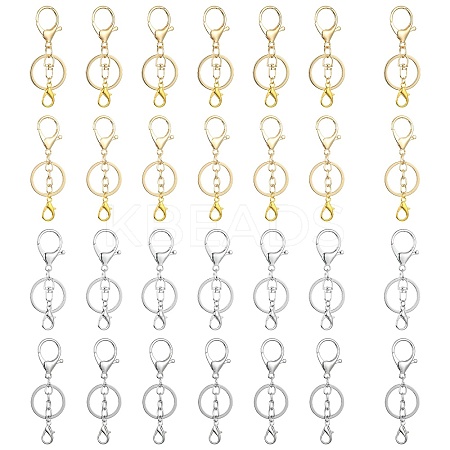 20Pcs 4 Style Alloy Key Rings KEYC-CJ0001-06-1